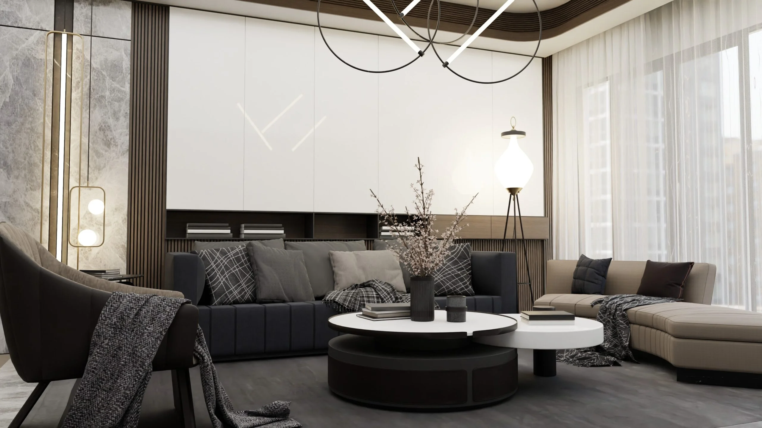 Professionally styled living rooms